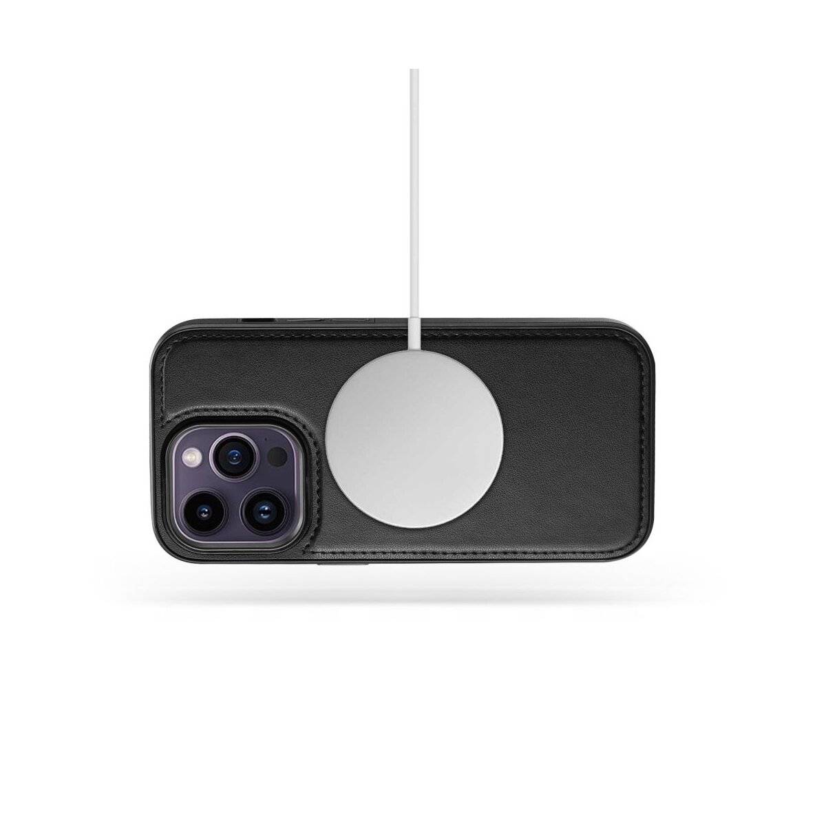 TechProtect Wallet magnetisch Hülle Kompatibel mit iPhone 13 Schwarz-1