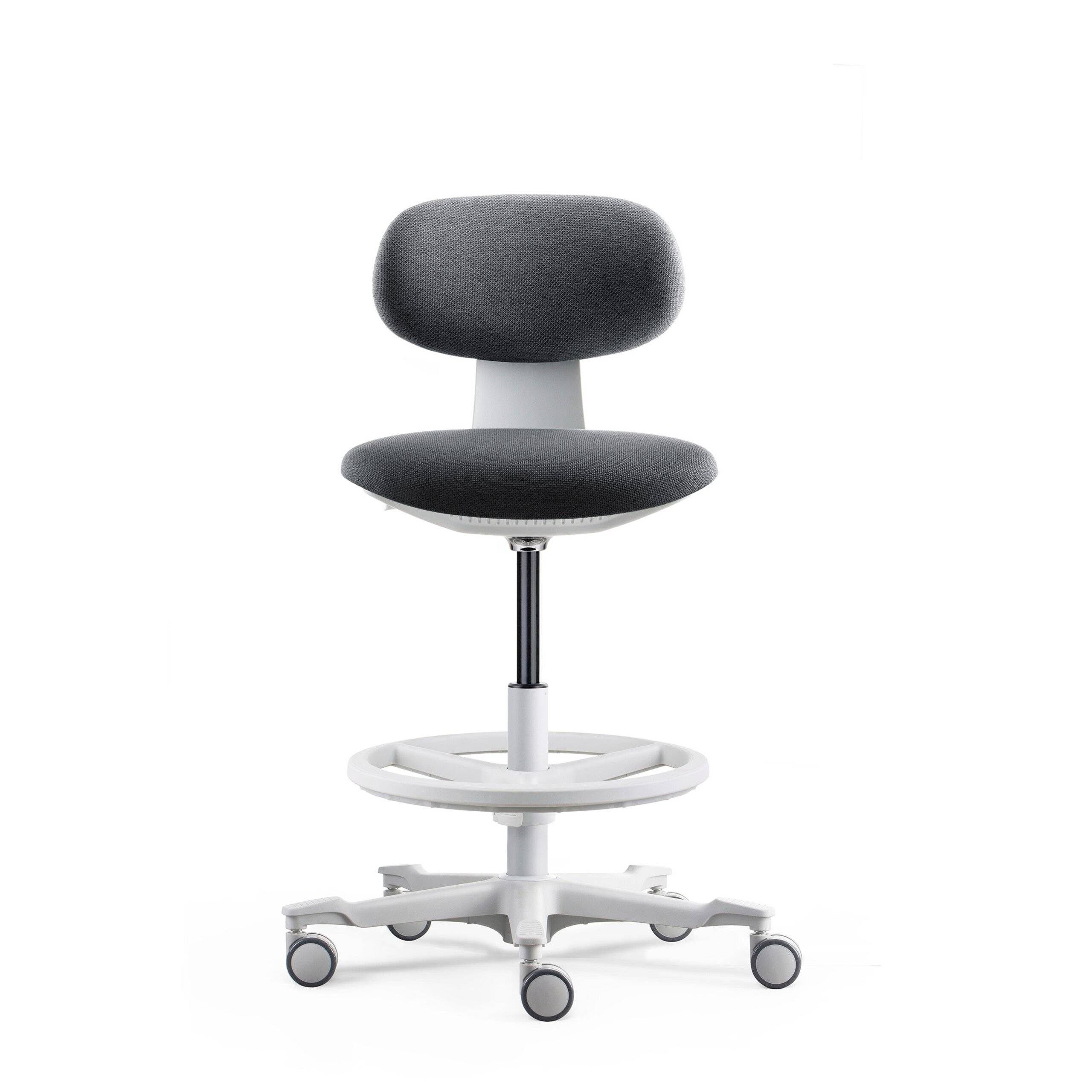Arbeitsstuhl Counterstuhl WORK MF2 W Sitz Stoff Rücken Stoff dunkelgrau hjh OFFICE-1