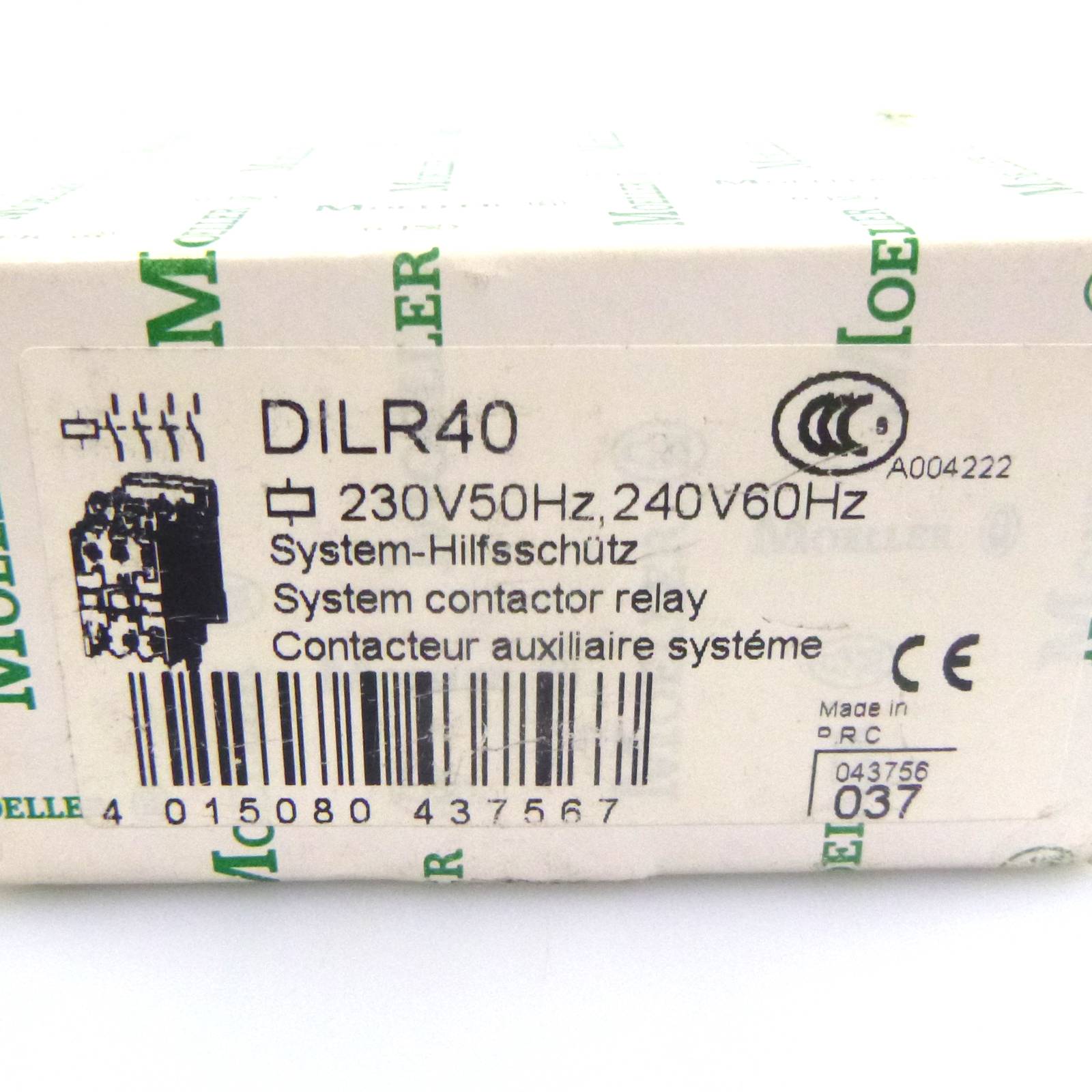 Klöckner Moeller Hilfsschütz DILR40 230V/50HZ 240V/60Hz OVP-1