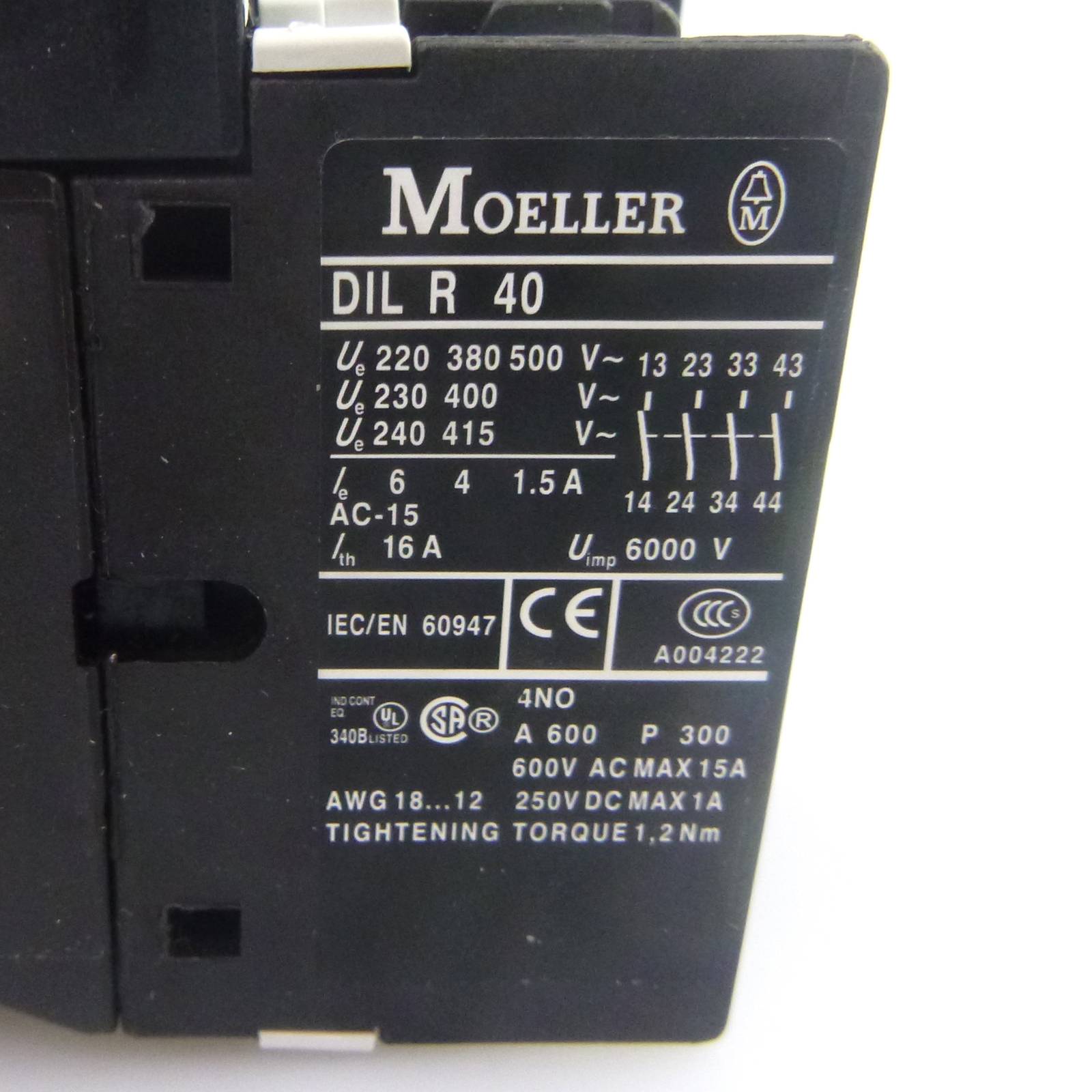 Klöckner Moeller Hilfsschütz DILR40 230V/50HZ 240V/60Hz OVP-3