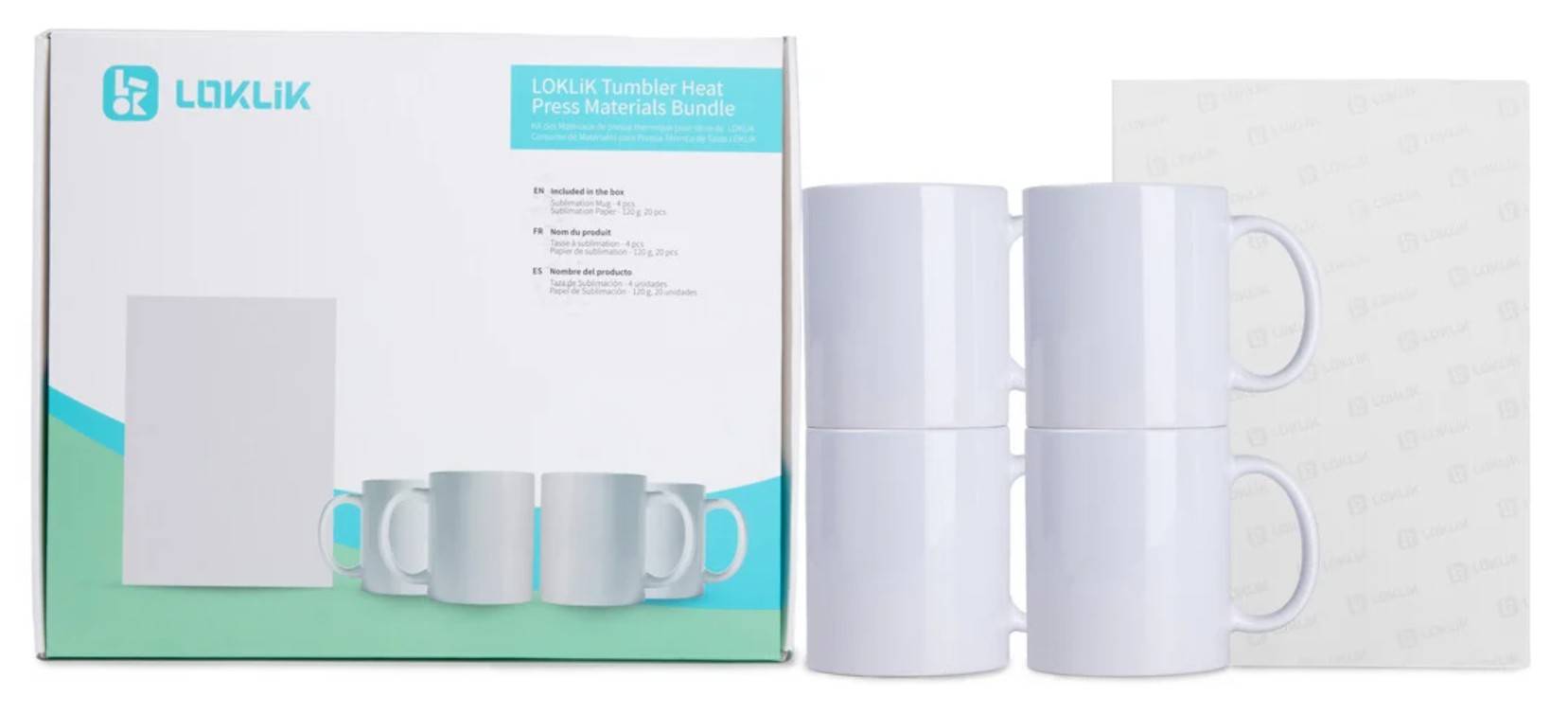 LOKLiK SG-RYJPJ-0006-US-L-B2B, Set, 0,325 l, Becher, Universal, Weiß, Keramik-0