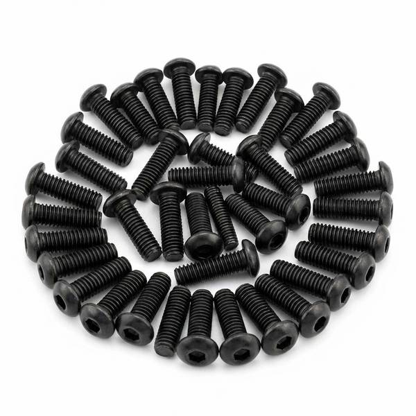 50x M4x10mm Linsenkopfschraube Innensechskant Schwarz