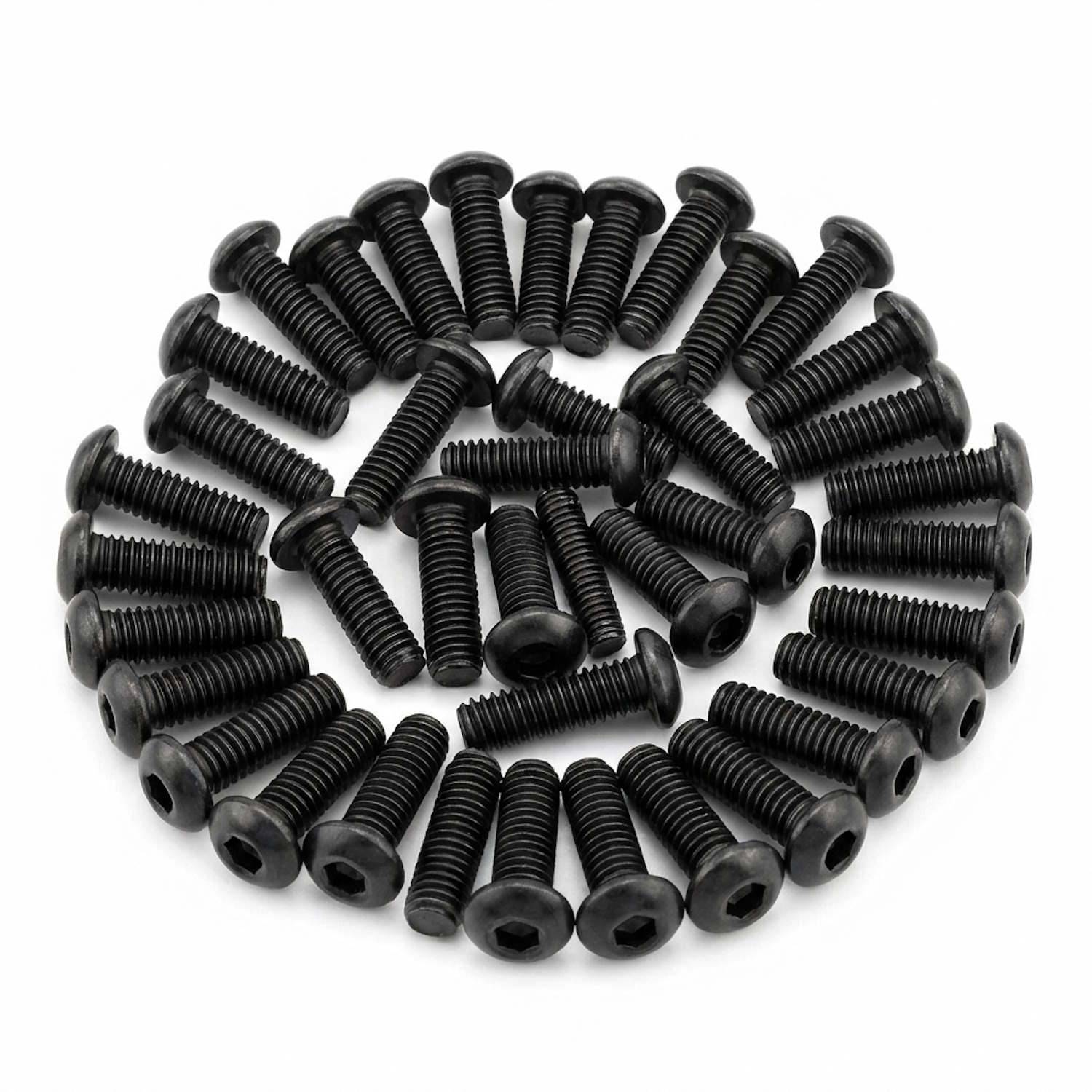 50x M4x10mm Linsenkopfschraube Innensechskant Schwarz-0