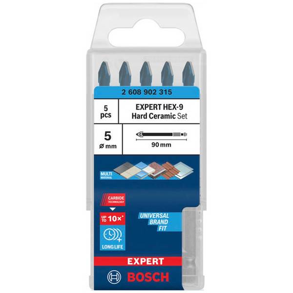 Bosch EXPERT HEX-9 Hard Ceramic HEX-9 Bohrer-Set, 5 x 90 mm 5-tlg. - 2608902315