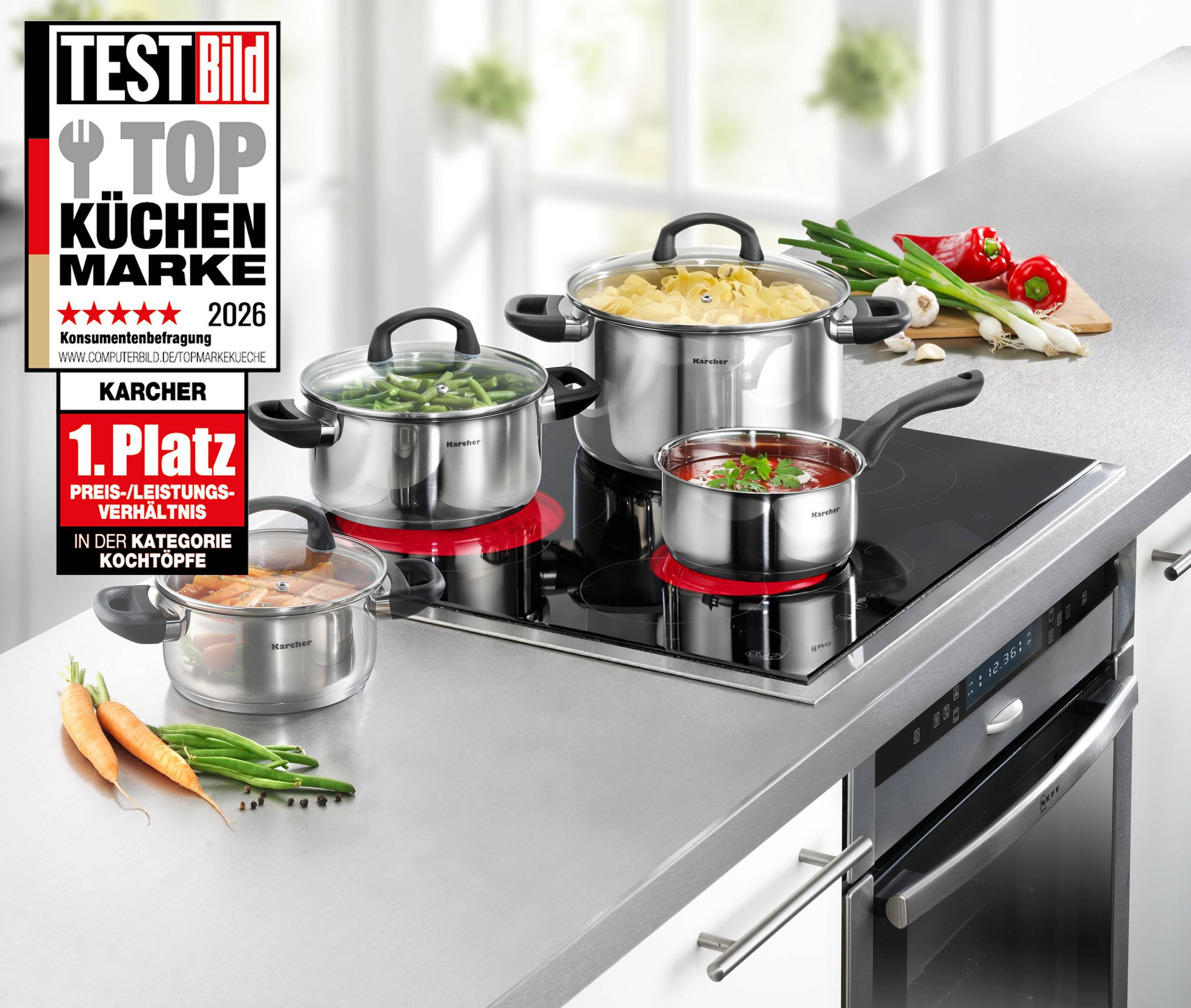 Karcher Topfset Mia (4-teilig, Edelstahl, Induktion)-1