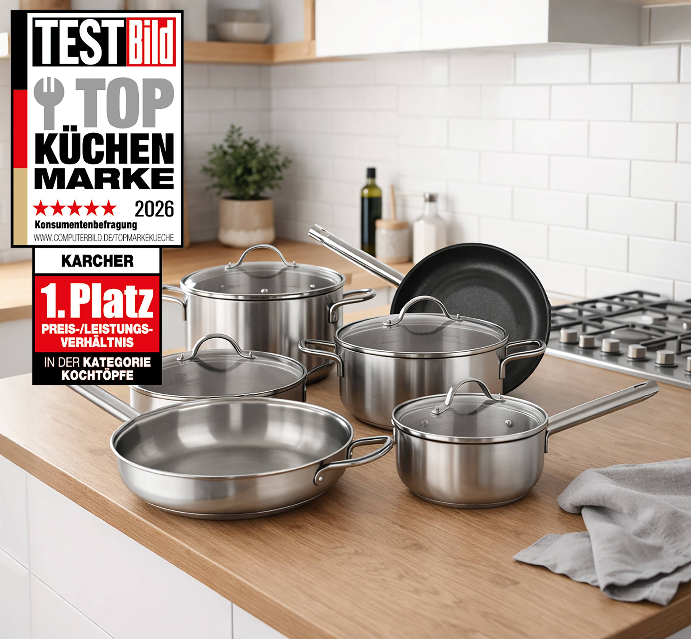 Karcher Topfset Jovita aus Edelstahl, Induktion, 10-teilig-1