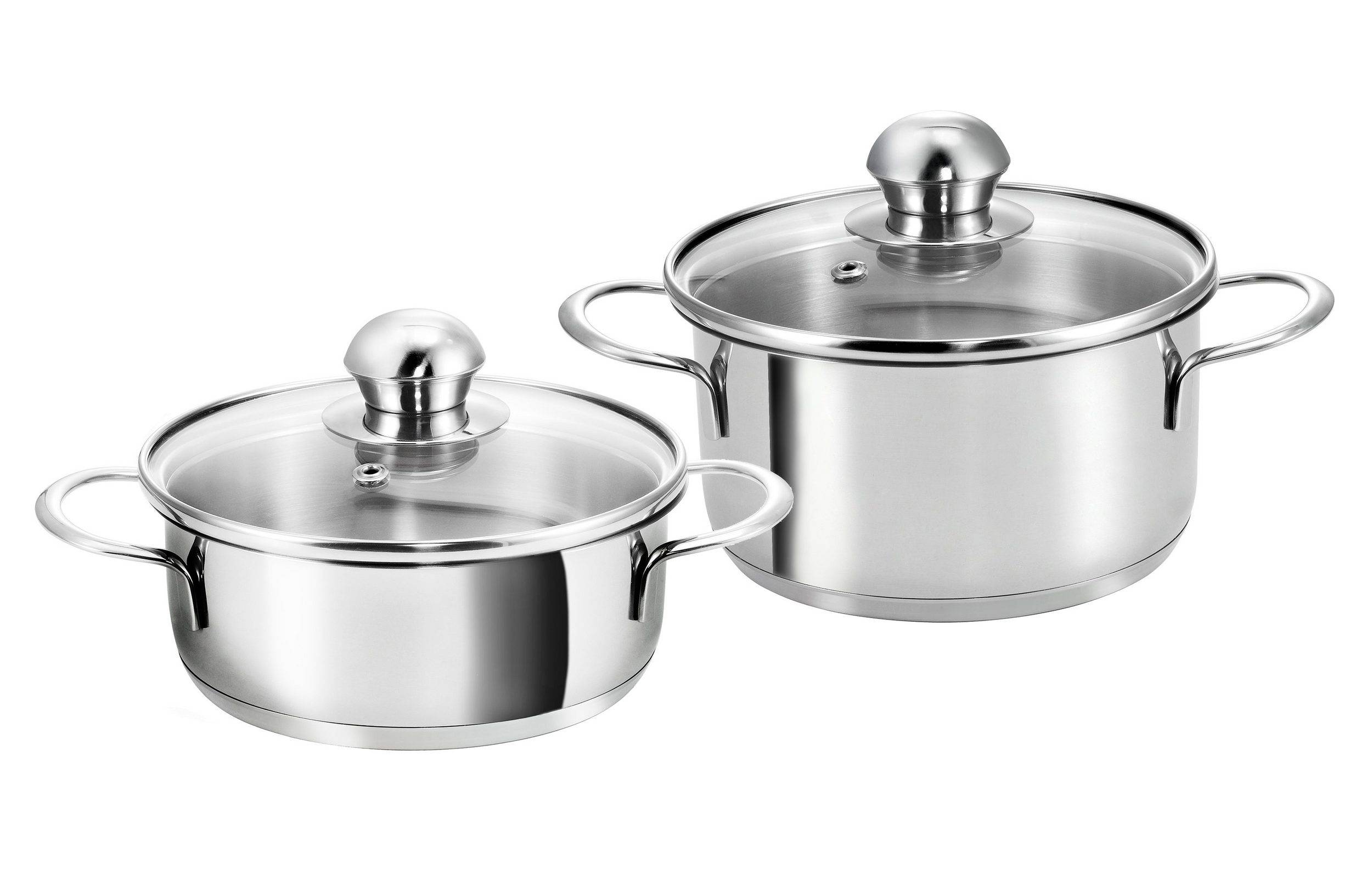 Kopf Mini Topfset Parvus (Edelstahl, 2-teilig, 14 + 14 cm, inkl. Glasdeckel, Induktion)-0