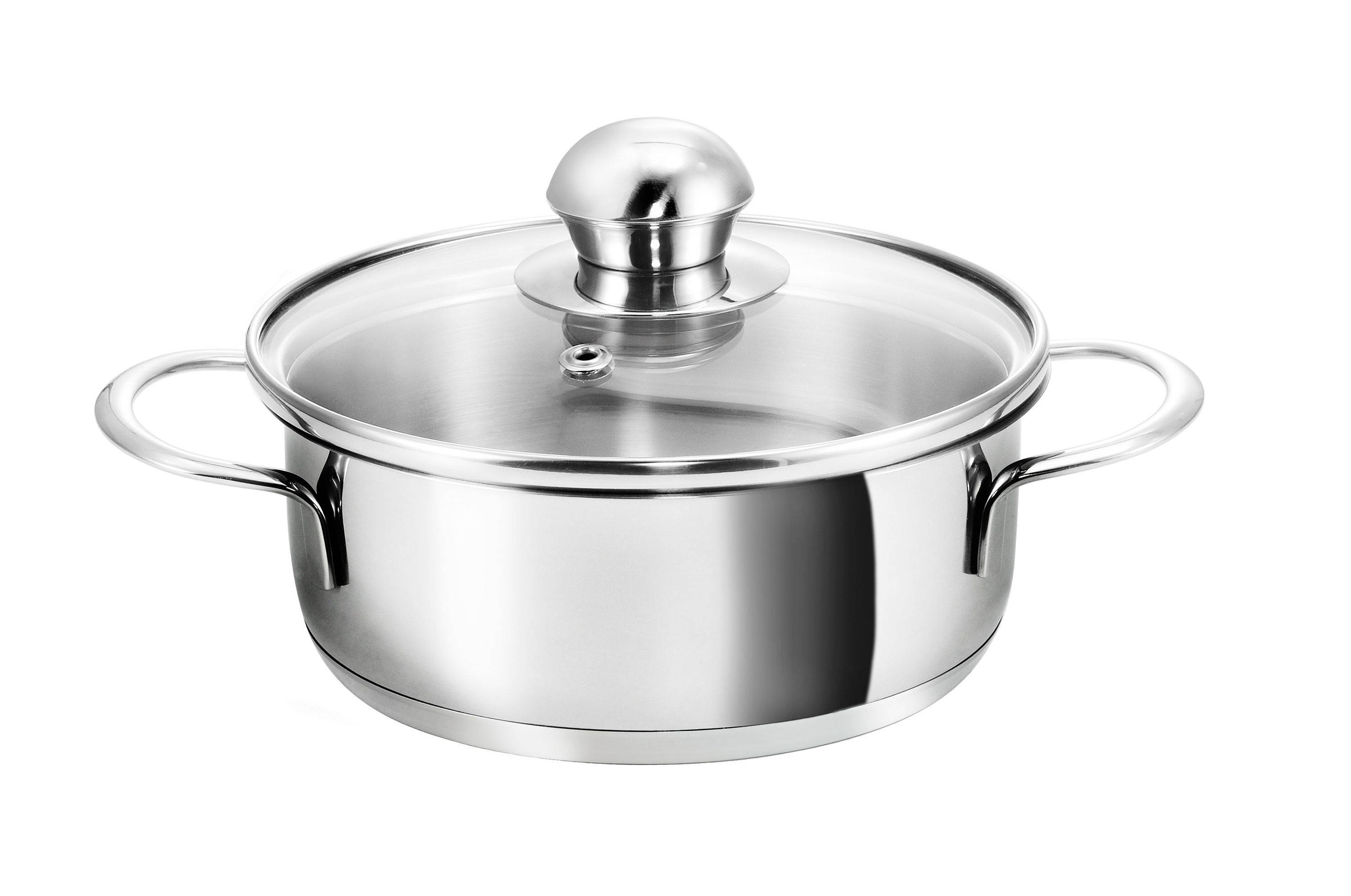 Kopf Mini Topfset Parvus (Edelstahl, 2-teilig, 12 + 14 cm, inkl. Glasdeckel, Induktion)-1