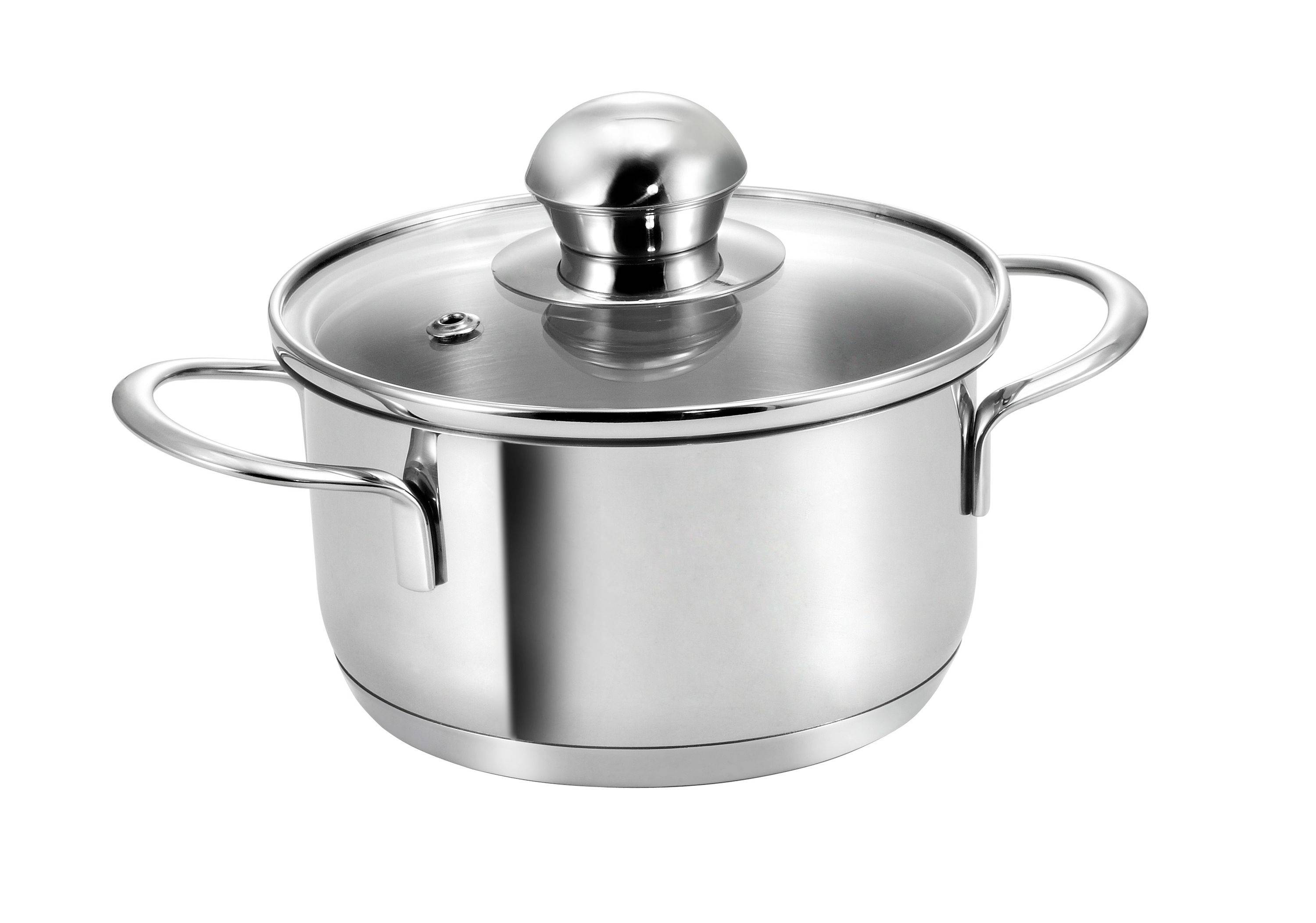 Kopf Mini Topfset Parvus (Edelstahl, 2-teilig, 12 + 14 cm, inkl. Glasdeckel, Induktion)-3