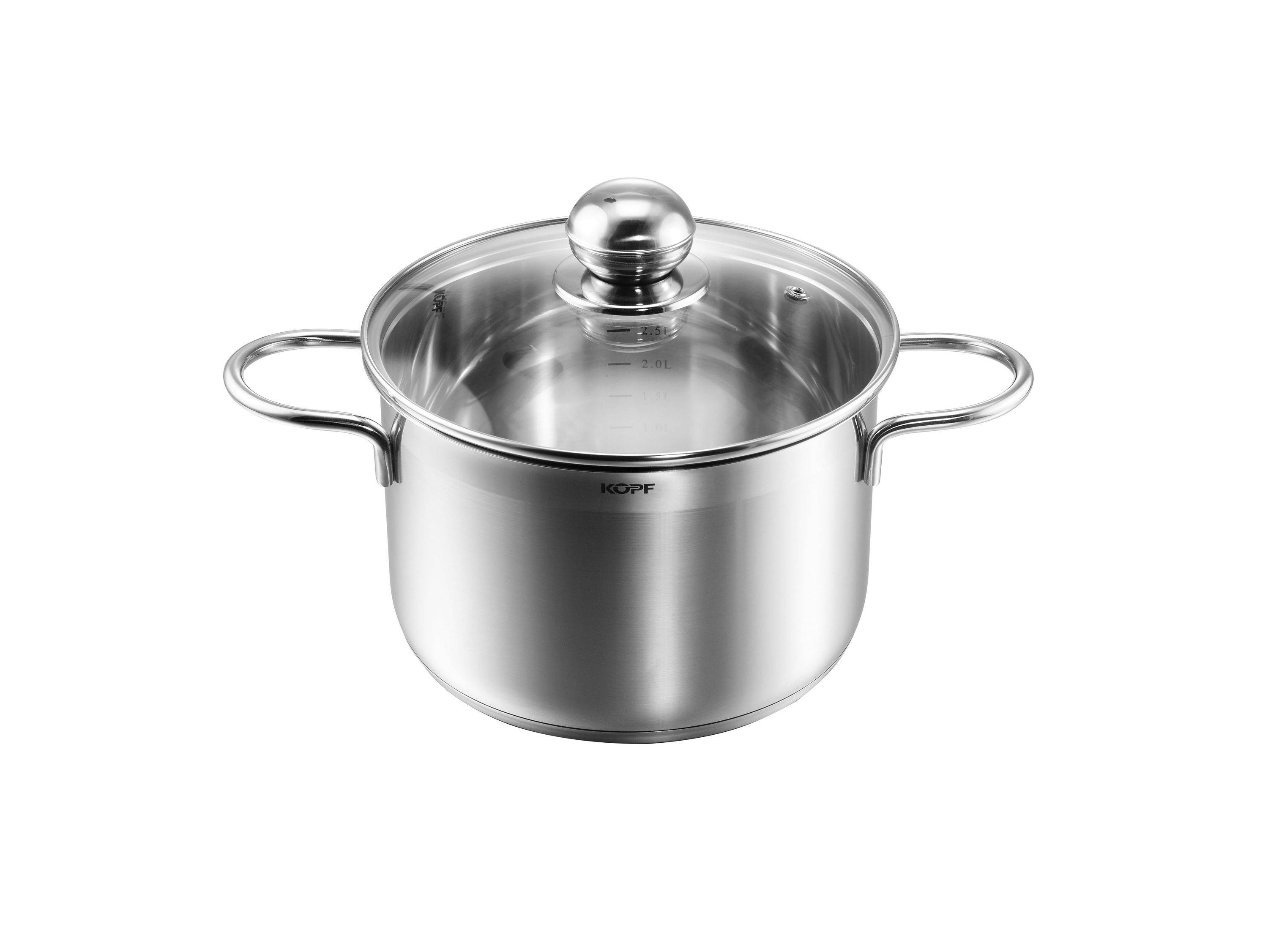 Kopf Fleischtopf Josie Ø 16 cm, Höhe 10,5 cm, 1,95 Liter, Edelstahl, Induktion-0