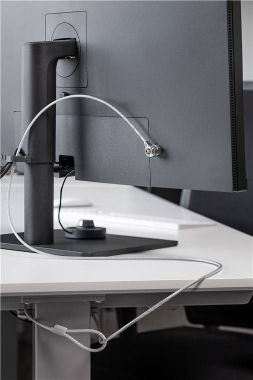 Goobay 93037 Notebook Sicherheitsschloss mit Schlüssel, Laptopschloss passend für 3x7mm, 1,5m Stahlkabel-6