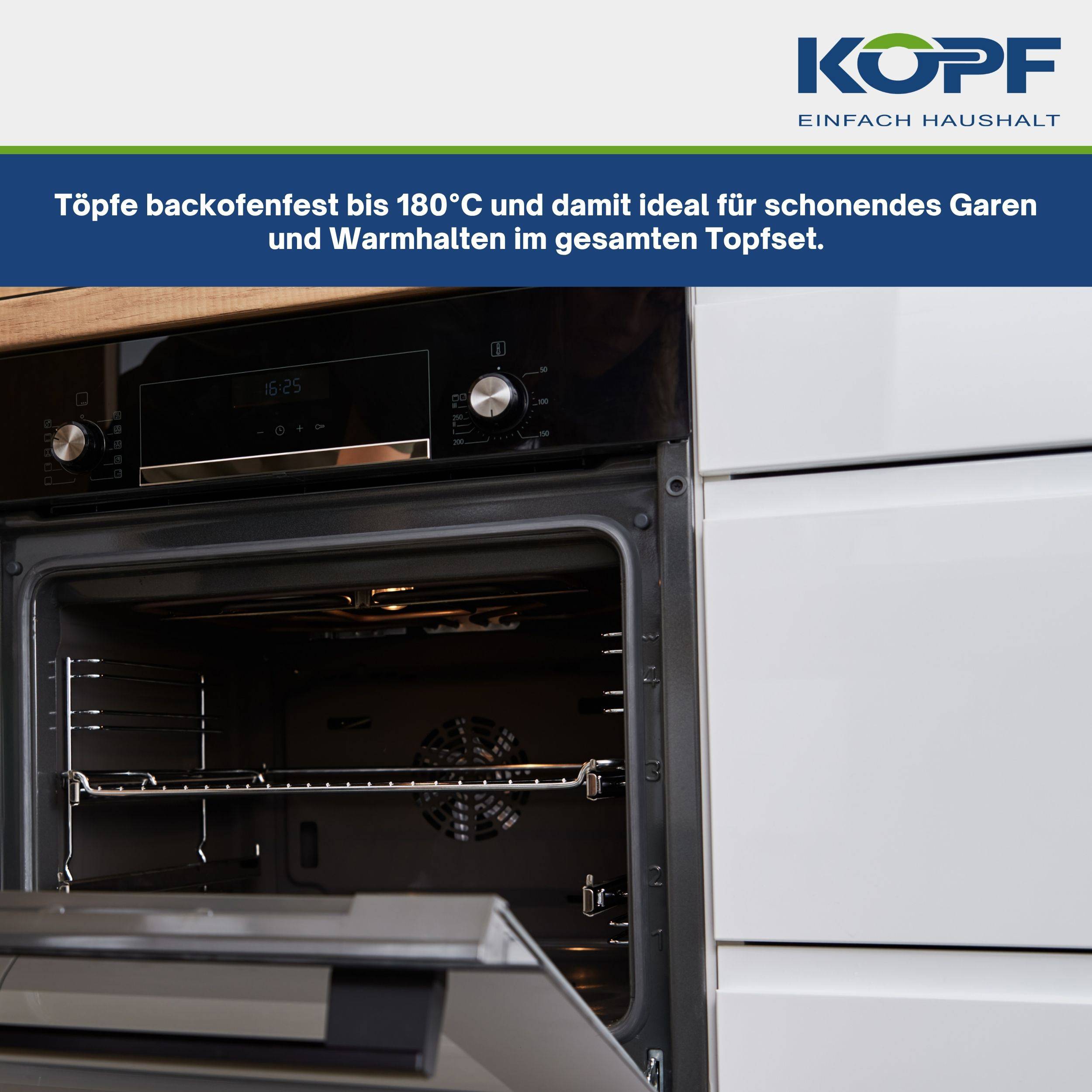 KOPF Nelo Topfset (7-teilig, Edelstahl, Induktion, mit intelligenter Abgießhilfe)-4