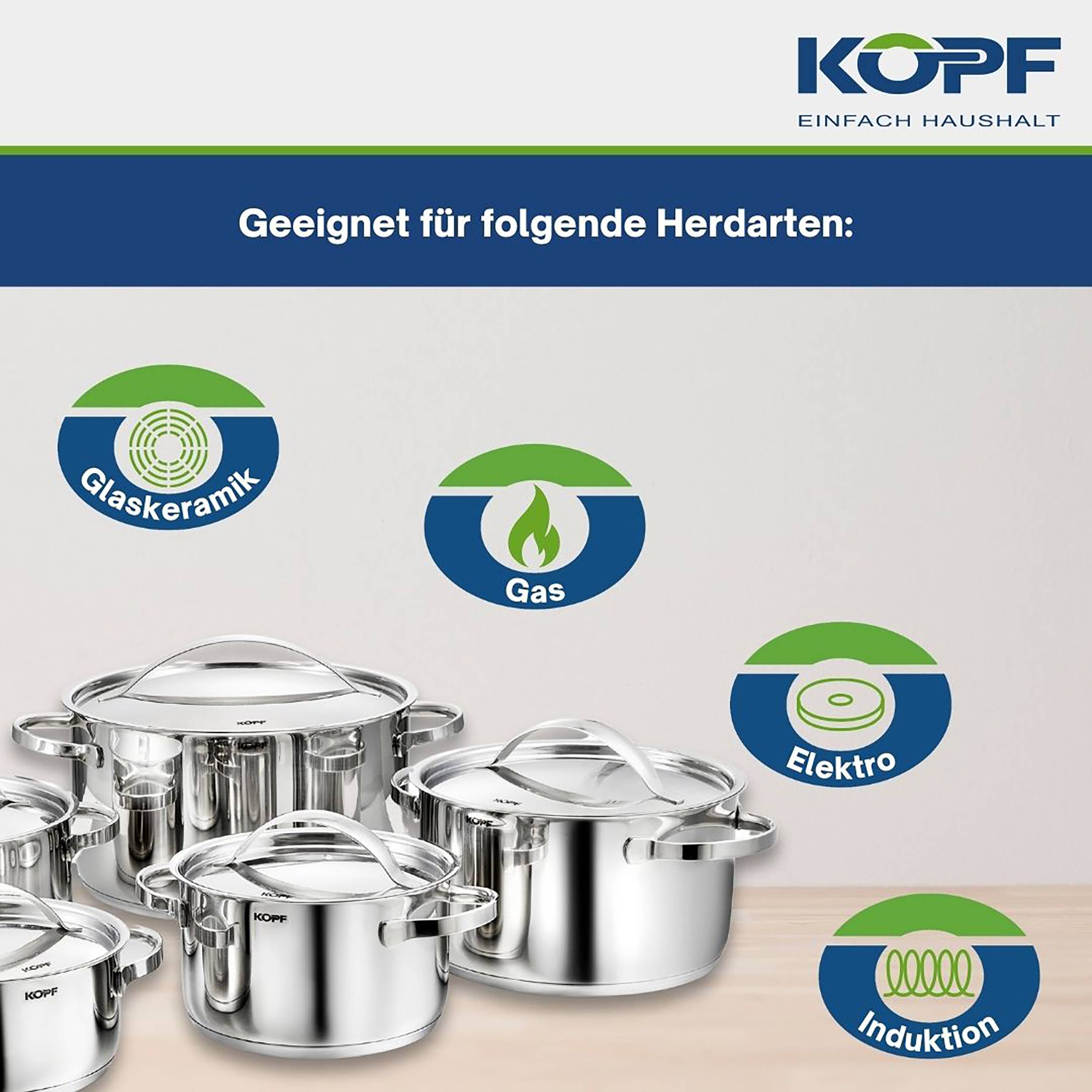 Kopf Topfset Stilo (Edelstahl, 10-teilig, inkl. 5 Deckel, Induktion)-2