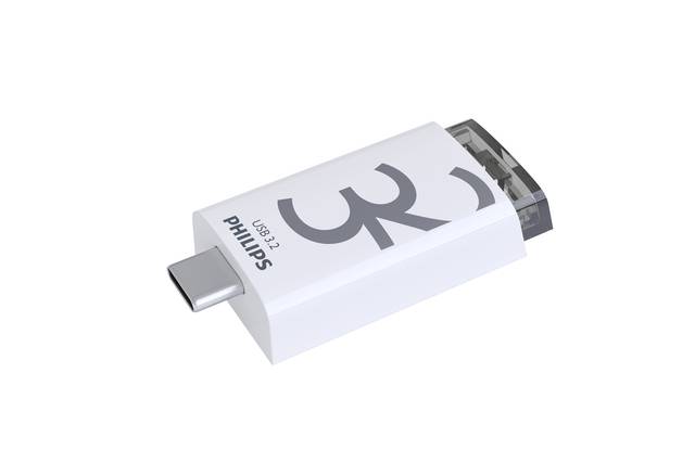 Philips Click, 32 GB, USB Typ-C, 3.2 Gen 1 (3.1 Gen 1), 120 MB/s, Kappe, Transparent, Weiß-1