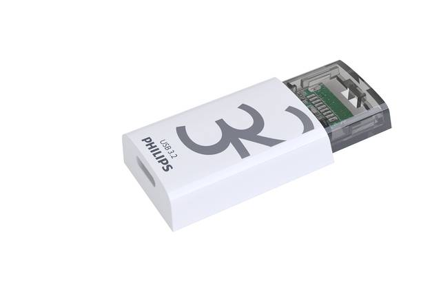 Philips Click, 32 GB, USB Typ-C, 3.2 Gen 1 (3.1 Gen 1), 120 MB/s, Kappe, Transparent, Weiß-2