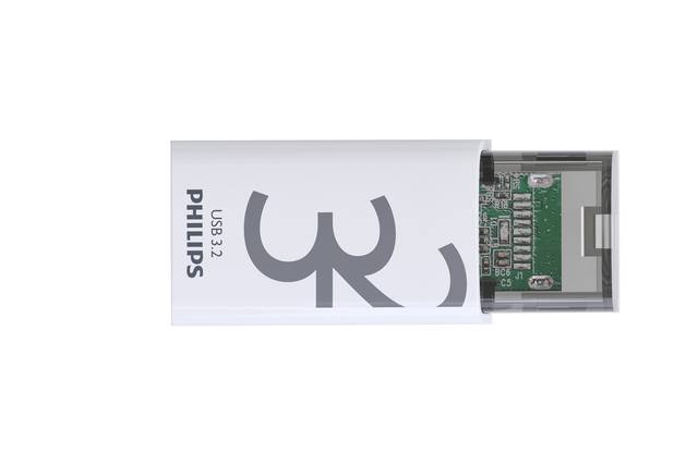 Philips Click, 32 GB, USB Typ-C, 3.2 Gen 1 (3.1 Gen 1), 120 MB/s, Kappe, Transparent, Weiß-3