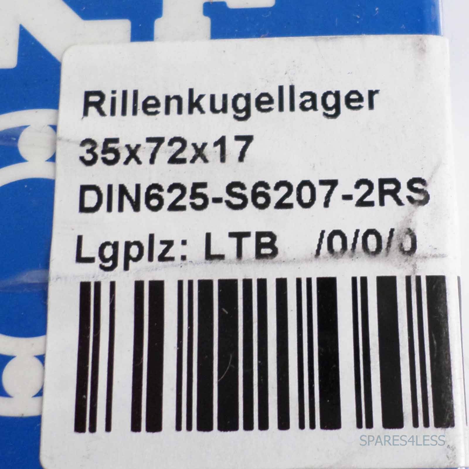Rillenkugellager 6207 -2RS1 ID 35mm AD 72mm Breite17mm SKF-1