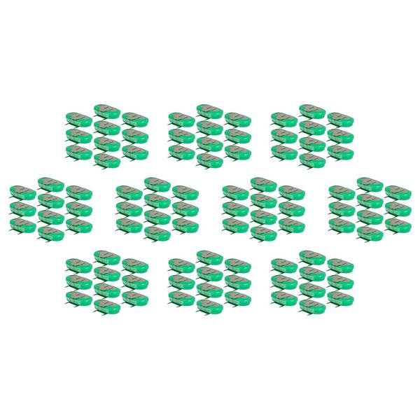 vhbw 100x NiMH Ersatz Knopfzellen-Akku Typ 1/V150H 3-Pins 150mAh 1,2V kompatibel mit Modellbau-Akkus, Solar-Leuchten