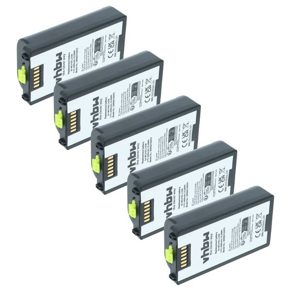 vhbw 5x Akku Ersatz für Symbol 82-127909-02 | BTRY-MC31KAB02, BTRY-MC31KAB02-50 für Barcodescanner POS (4400 mAh, 3,7 V