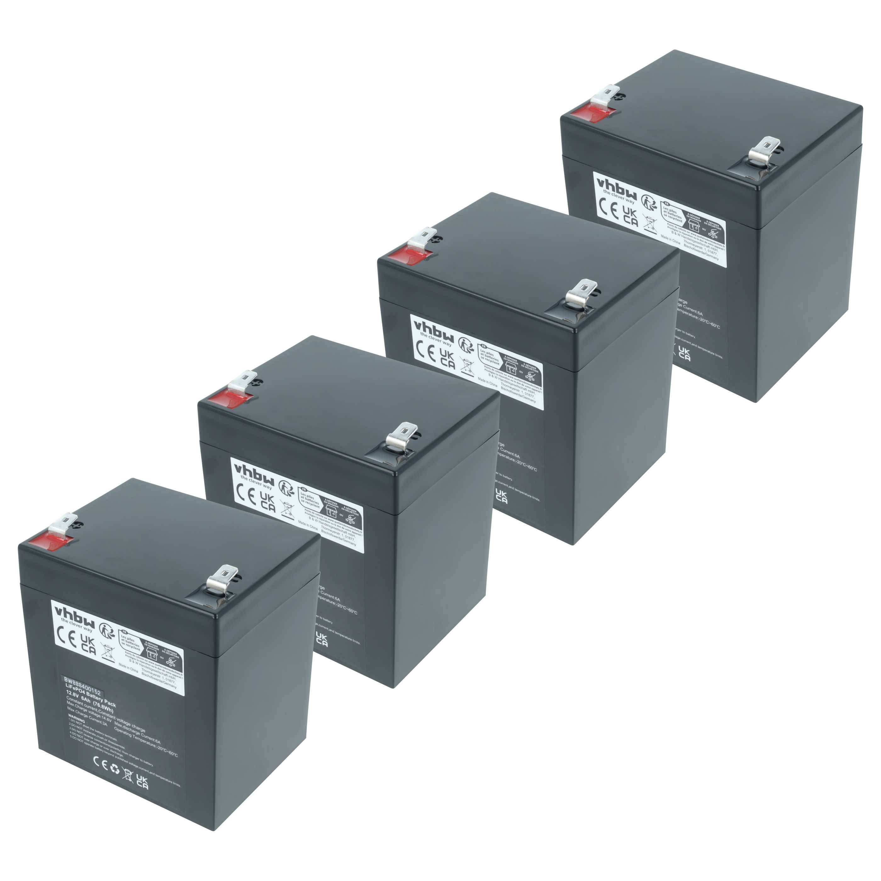 vhbw 4x Akku kompatibel mit APC Smart-UPS RT SURTD5000XLI | XL SUM48RMXLBP2U Lautsprecher Boxen Speaker (6 Ah, 12,8 V-0