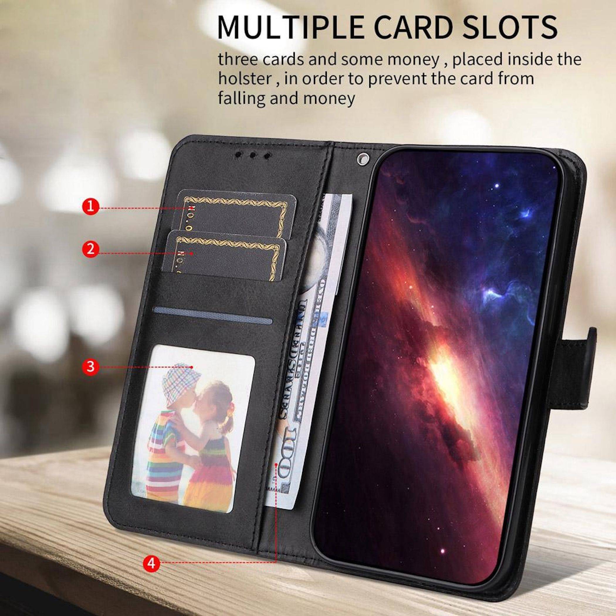 Kunstleder Flip Hülle für Motorola Moto G06 4G mit Kartenfach & Standfunktion-3