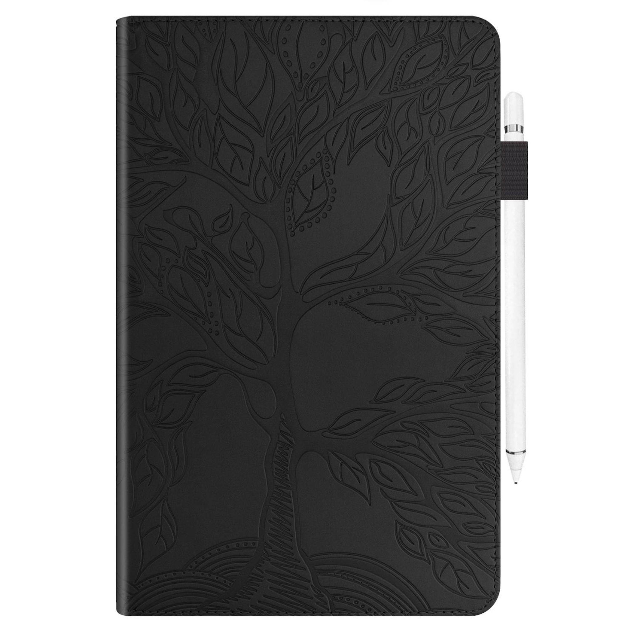 Für Samsung Galaxy Tab S10 FE Plus Kunstleder Baum Tasche Schwarz-1