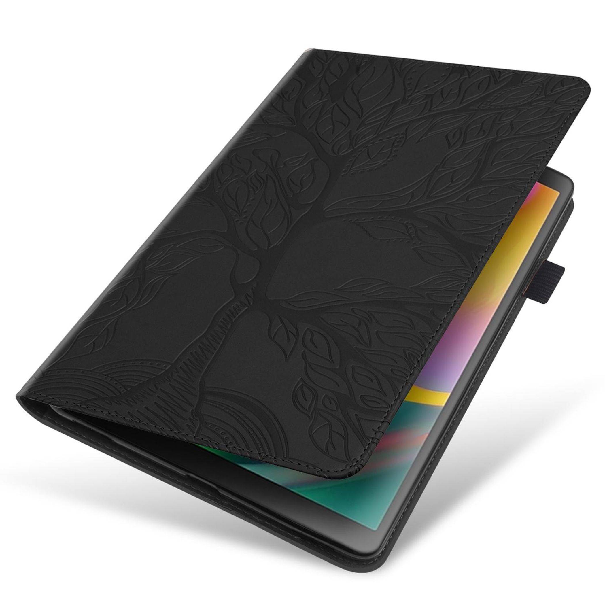 Für Samsung Galaxy Tab S10 FE Plus Kunstleder Baum Tasche Schwarz-3
