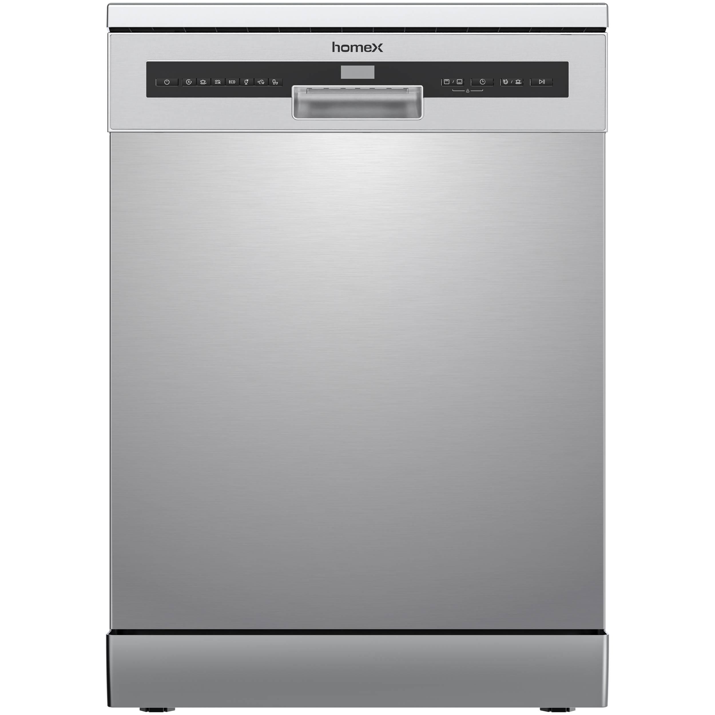 homeX Geschirrspüler 60 cm, Spülmaschine freistehend - 14 Gedecke, 7 Programme, AquaStop, unterbaufähig, DWFS601444C-S-0