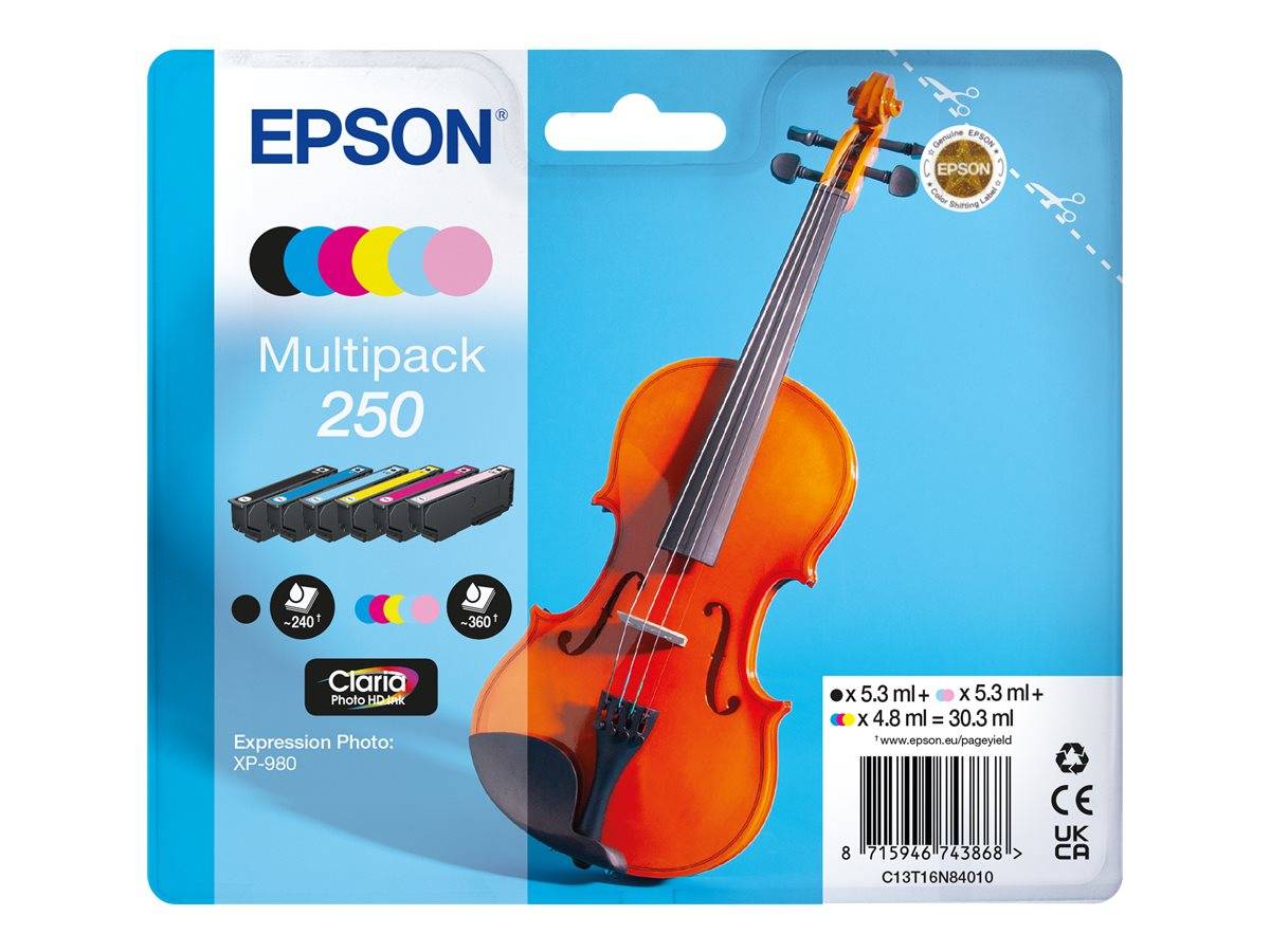Epson 250 Multipack - 6er-Pack - Schwarz, Gelb, Cyan, Magenta, hell Cyan, hellmagentafarben-0