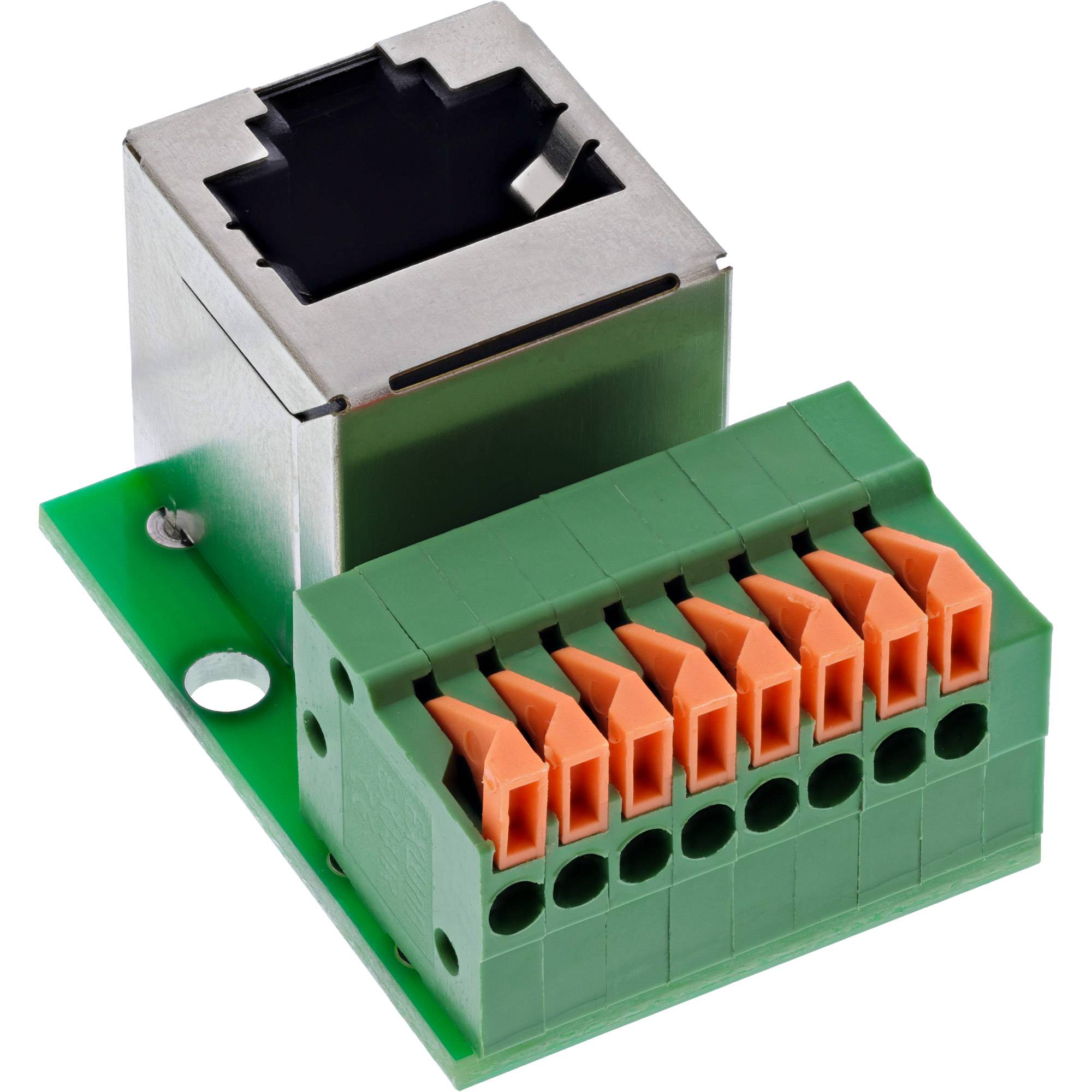 InLine RJ45 Buchse an Push-In-Klemme - 8-polig - Cat.5e - gewinkelt (92505G)-0