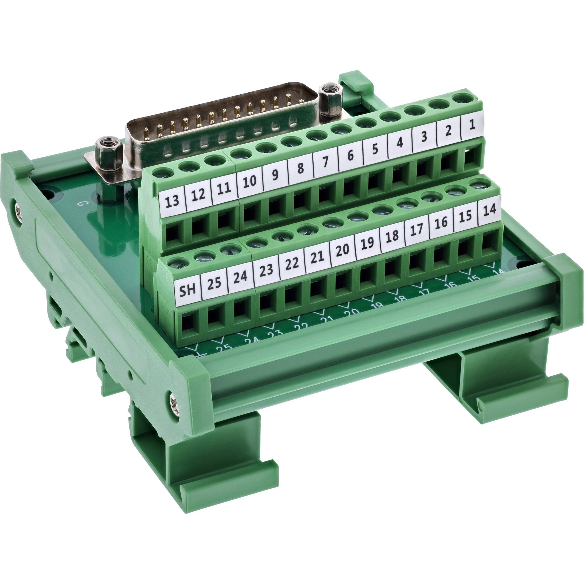 InLine® D-Sub 25 Terminalblock, Stecker, Schraubklemme, Hutschiene, nummeriert Adapter / Konverter-0