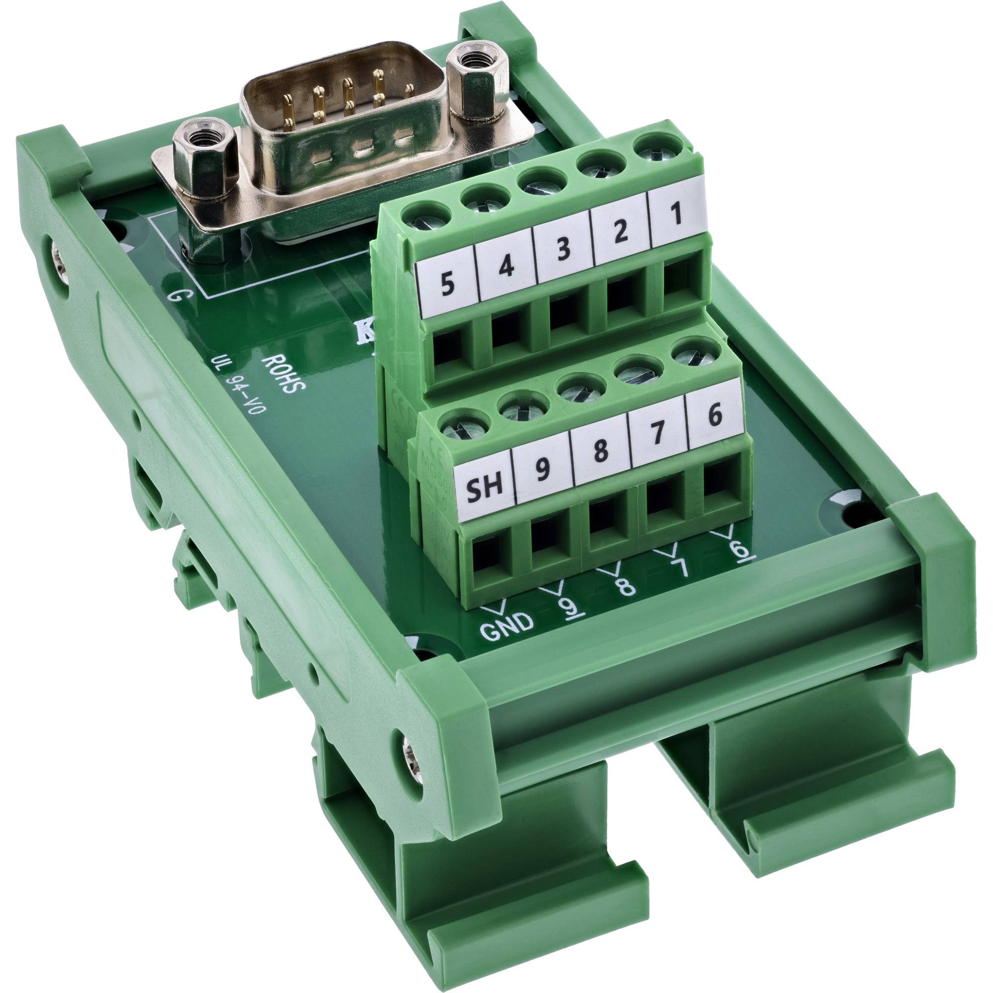 InLine D-Sub 9 Terminalblock - Stecker - Schraubklemme - Hutschiene (92501L)
