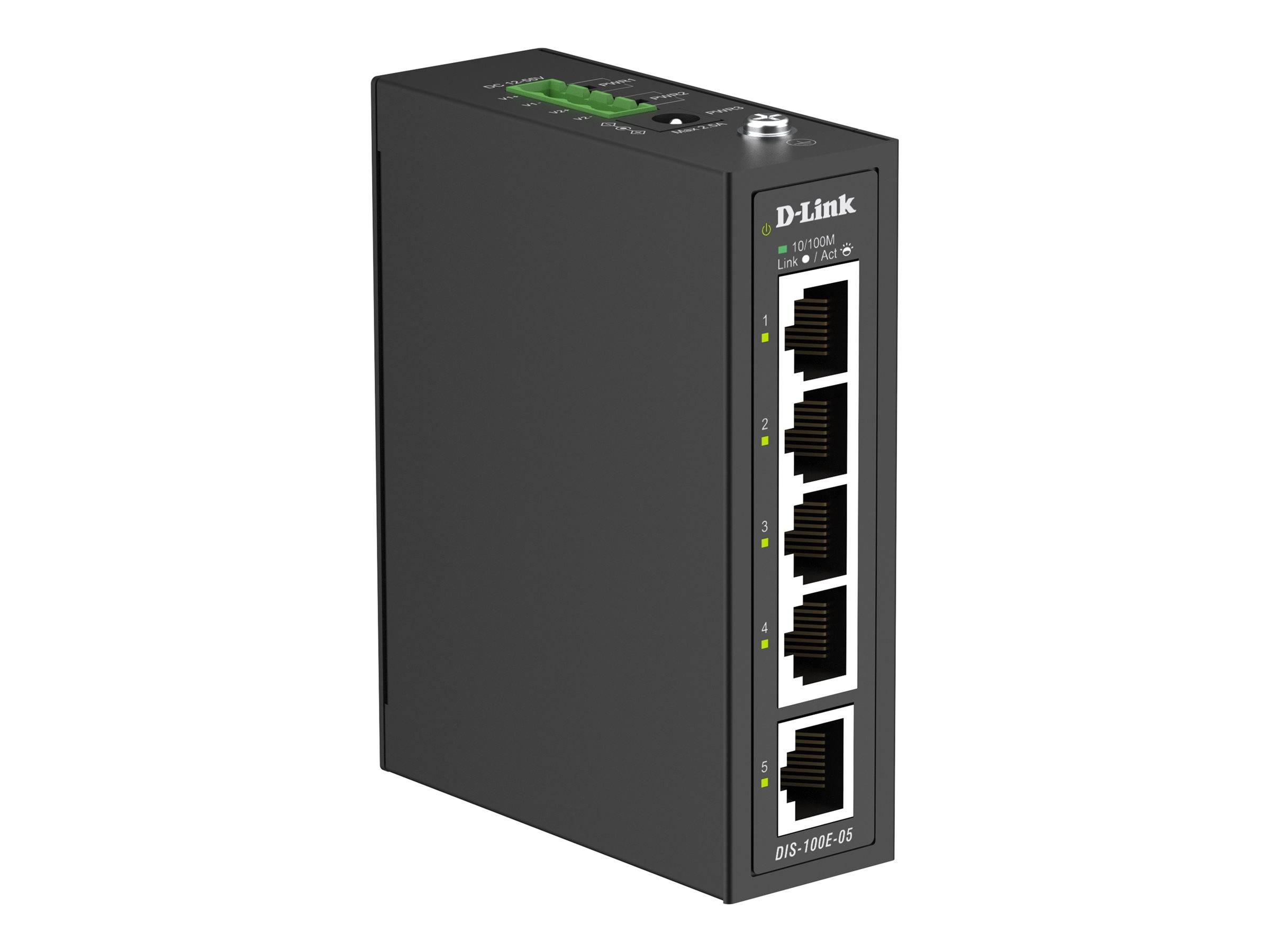 D-Link DIS-100E-05 5-Port Switch, Industrial Fast Ethernet Unmanaged-0