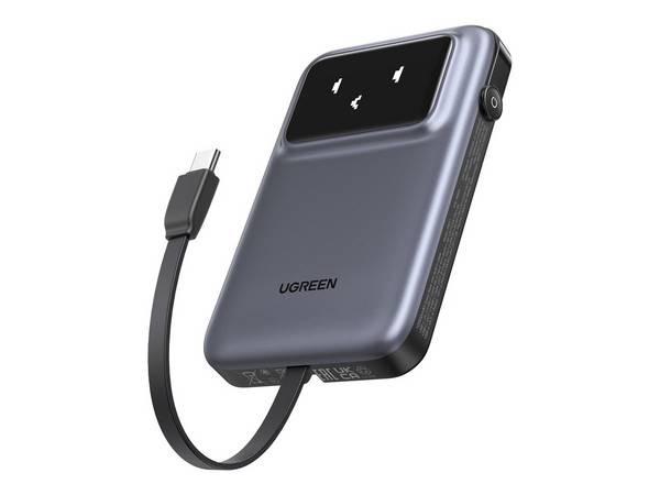 Uno - Powerbank - Integables USB-C-Kabel - 10000 mAh - 30 Watt - 3 A - Fast Char