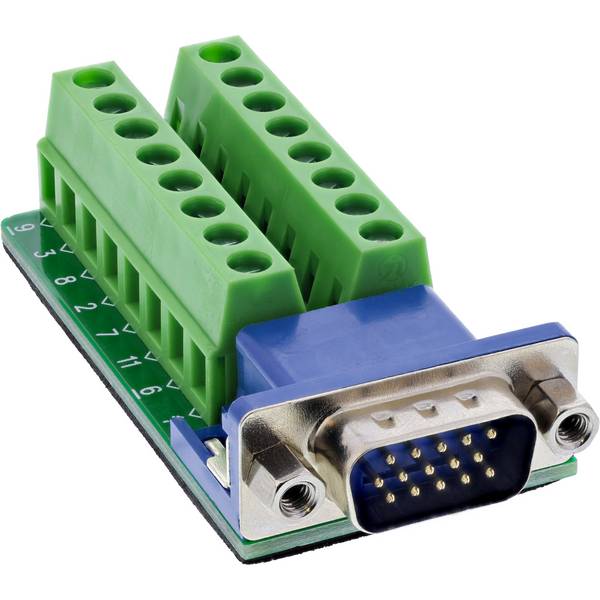 InLine® Terminalblock, VGA (HD15), Stecker, 2-reihig, Schraubklemme Adapter / Konverter
