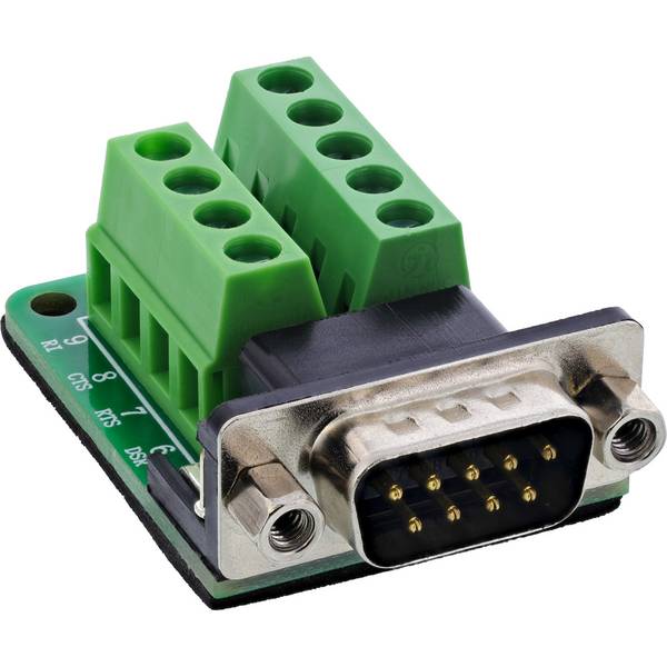InLine® Terminalblock D-Sub 9 Stecker, 2-reihig, Schraubklemme Adapter / Konverter