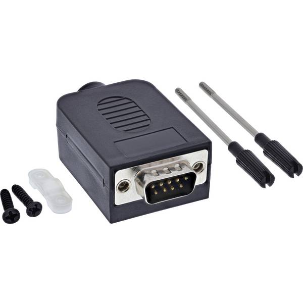 InLine® D-Sub 9 Breakout-Terminalblock, Stecker, Schraubklemme, Rändelschraube Adapter / Konverter
