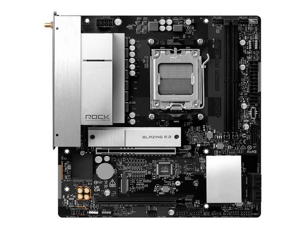 ASRock B850M Rock WiFi, AMD, Sockel AM5, AMD Ryzen 7000 Series, AMD Ryzen 8000 Series, AMD Ryzen 9000 Series, DDR5-SDR