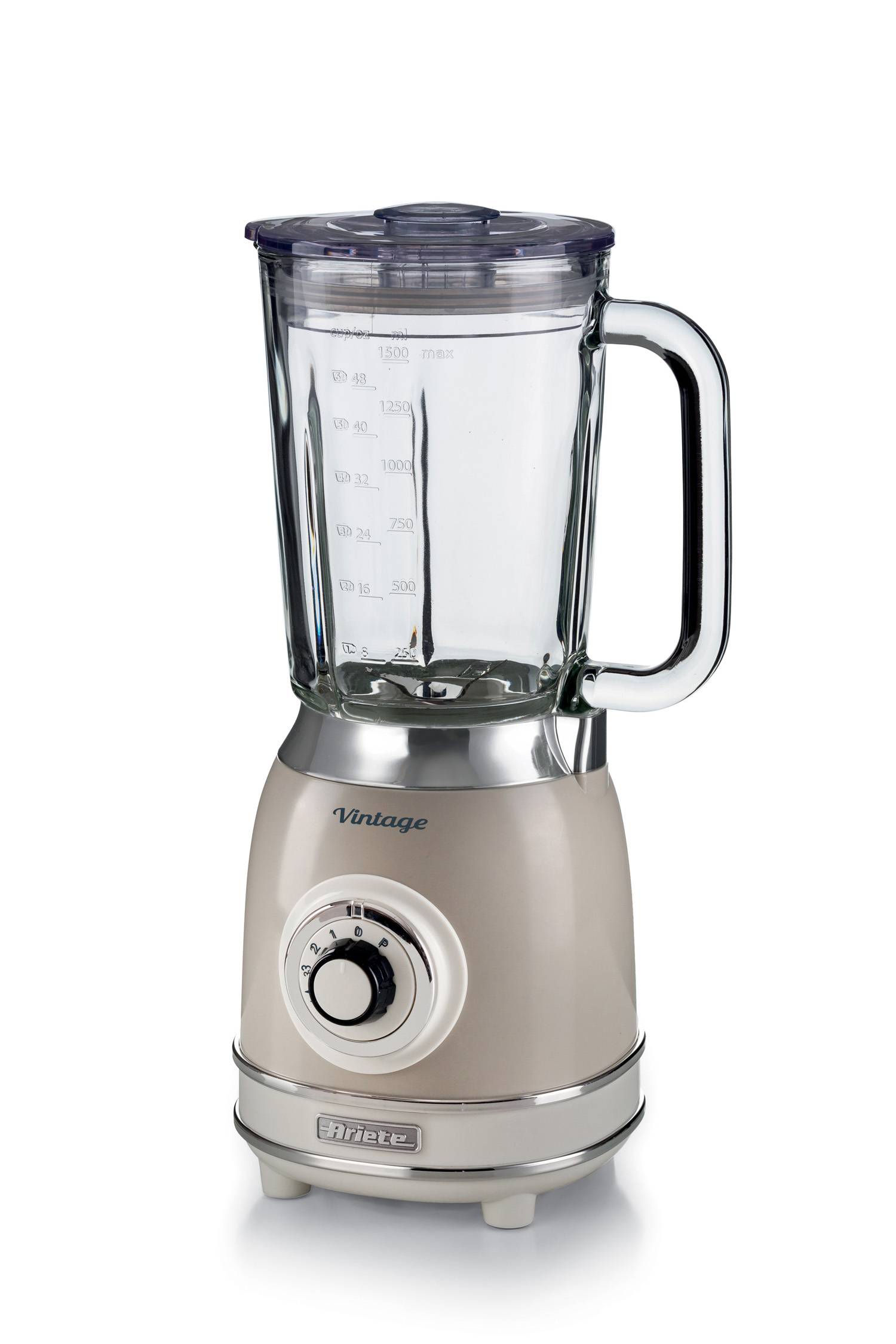 Ariete 0538, Tischplatten-Mixer, 1,5 l, Pulsfunktion, Eis-Crusher, 1000 W, Beige