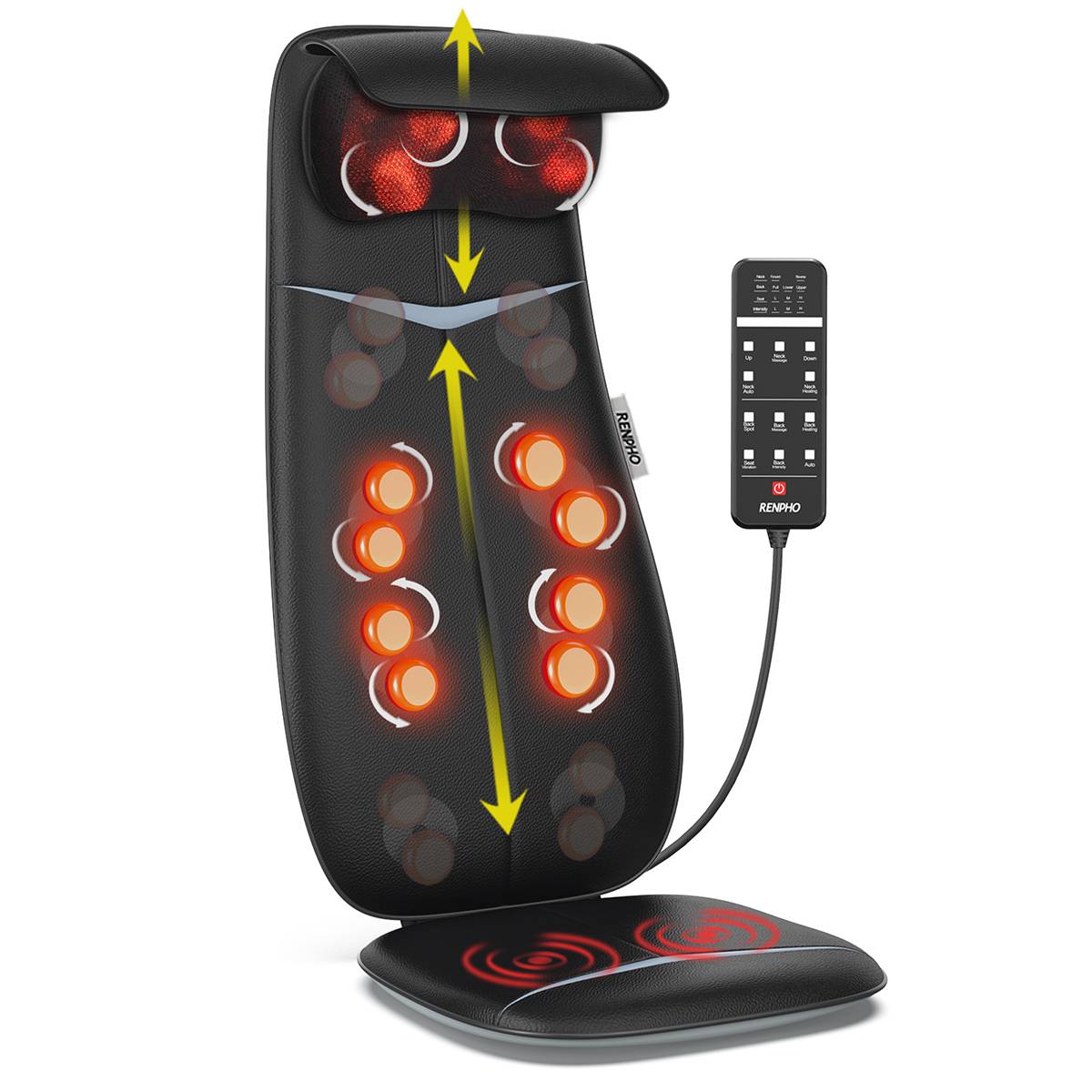 Renpho , Hals/Nacken, Schultern, Rücken, Schwarz, Tasten, AC, 48 W, 12 V-0