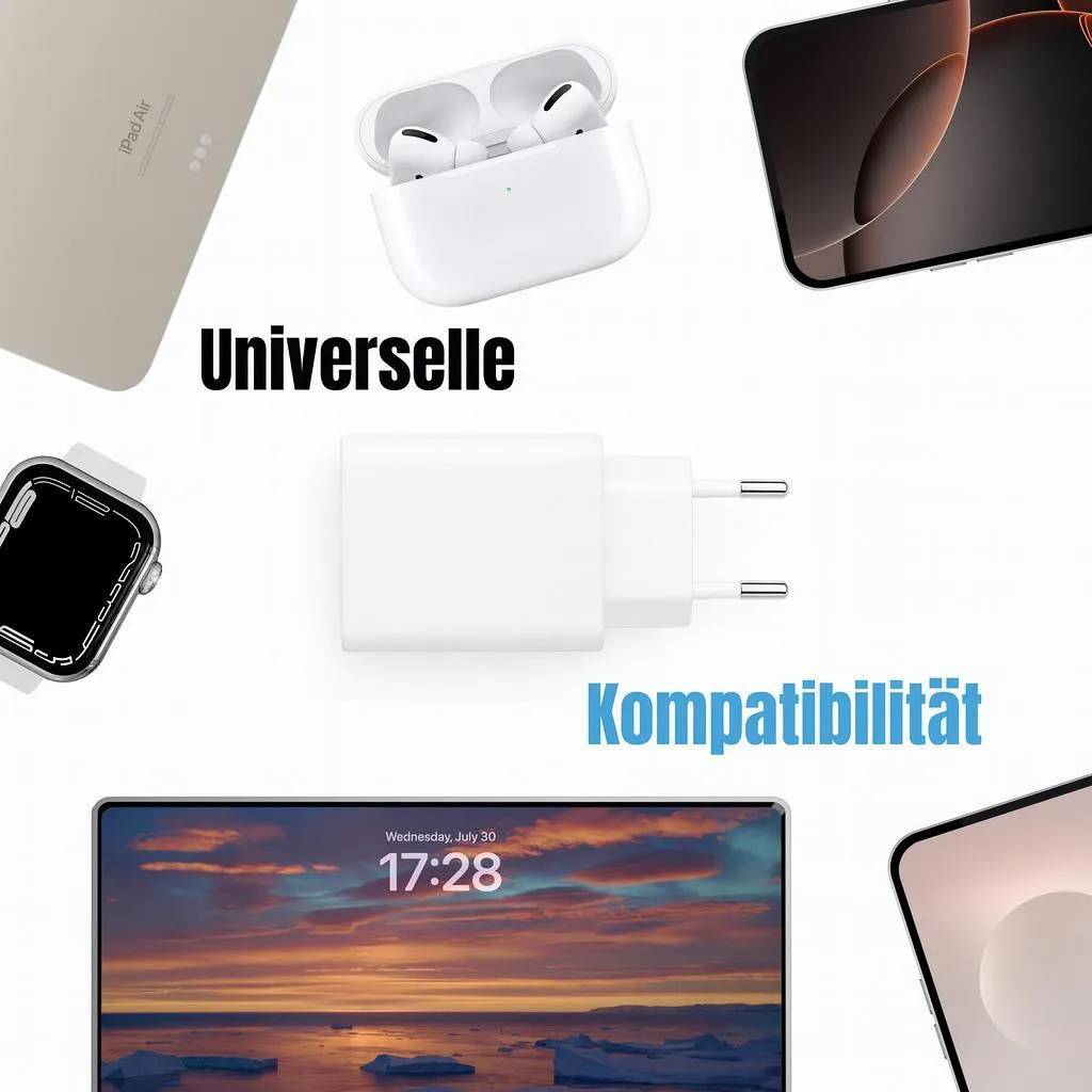 45W USB-C & USB-A Schnellladegerät Netzteil Weiß Universal PD Adapter für MacBook, Laptop, Smartphone, Tablet & iPad-3