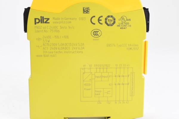 Pilz 751106 PNOZ s6 C Sicherheitsschaltgerät 24VDC 3 n/o 1 n/c-1