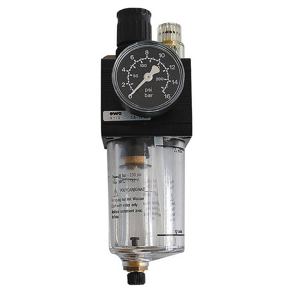 EWO 423.344S, Kombi-Wartungseinheit, G 1/2, 0,5-16 bar, Automatisches Einbau-Ablassventil, Manometer, combibloc BG 40