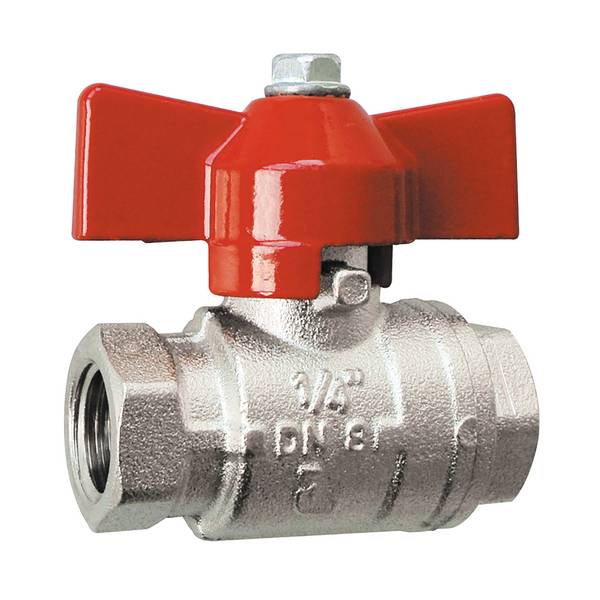 EWO 640.90, Mini-Kugelhahn, mit Metallknebel, voller Durchgang, Länge: 42 mm, max. Betriebsdruck 30 bar, DN 8