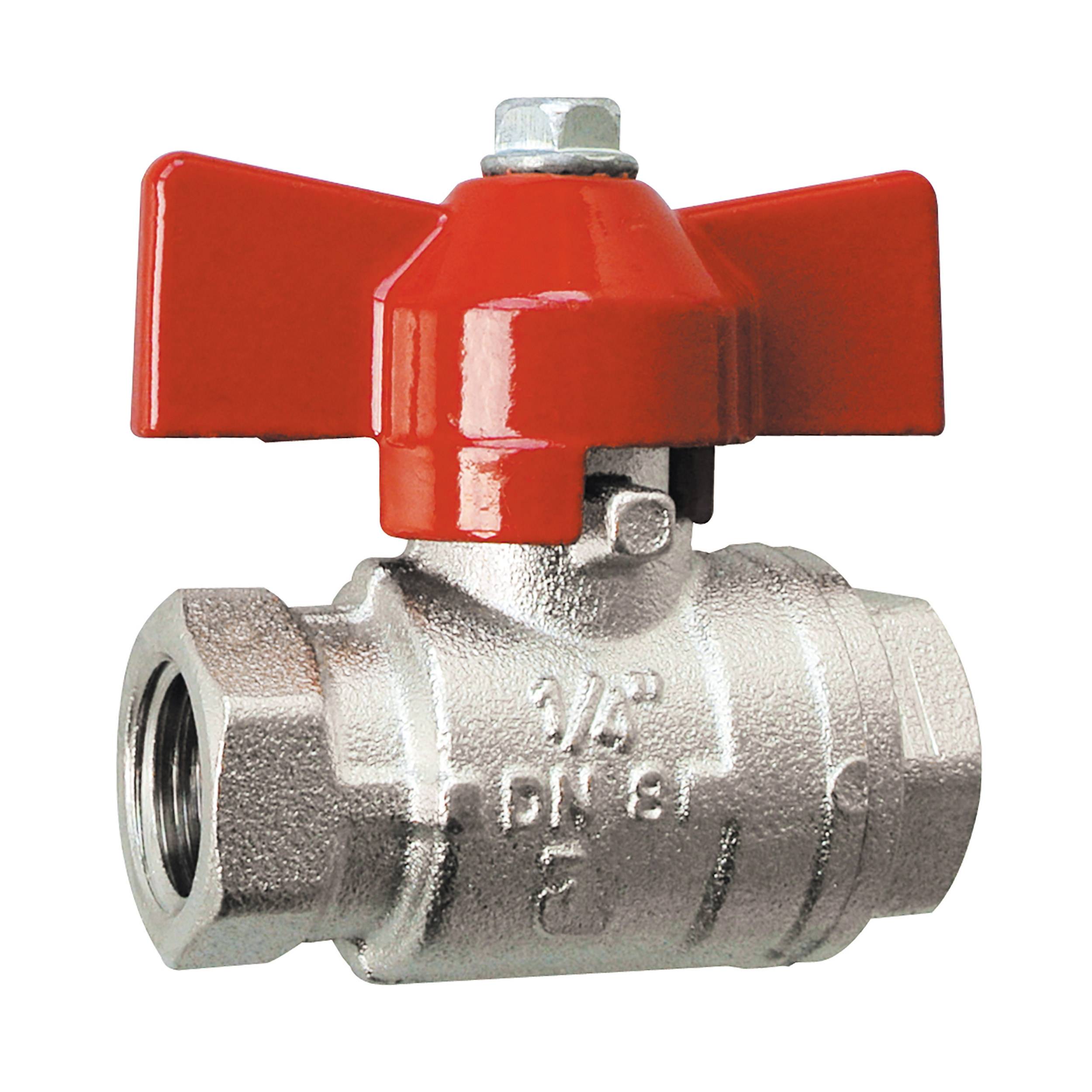 EWO 640.90, Mini-Kugelhahn, mit Metallknebel, voller Durchgang, Länge: 42 mm, max. Betriebsdruck 30 bar, DN 8-0