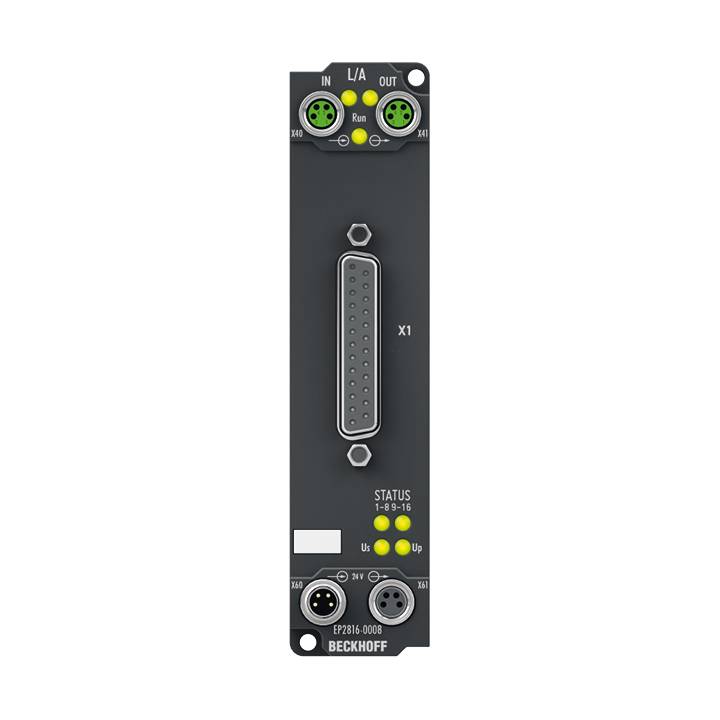 Beckhoff EP2816-0008, EtherCAT Box, 16-Kanal-Digital-Ausgang, 24V DC, 0,5A, D-Sub-0