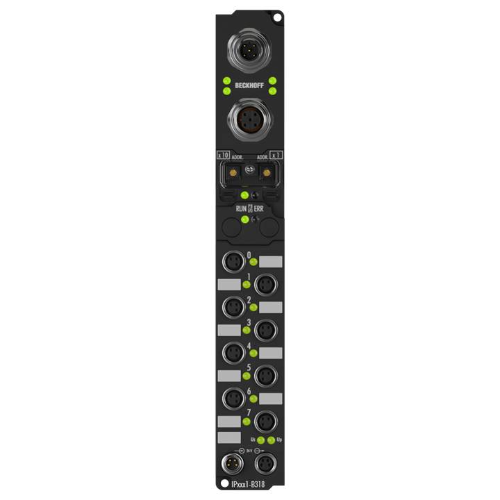 Beckhoff IP1001-B310, Feldbus Box, 8-Kanal-Digital-Eingang, PROFIBUS, 24V DC, 3ms, M8-0