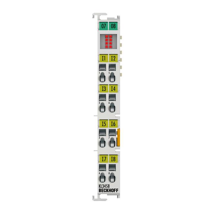 Beckhoff KL3458, Busklemme, 8-Kanal-Analog-Eingang, Strom, 4…20 mA, 12 Bit, single-ended-0