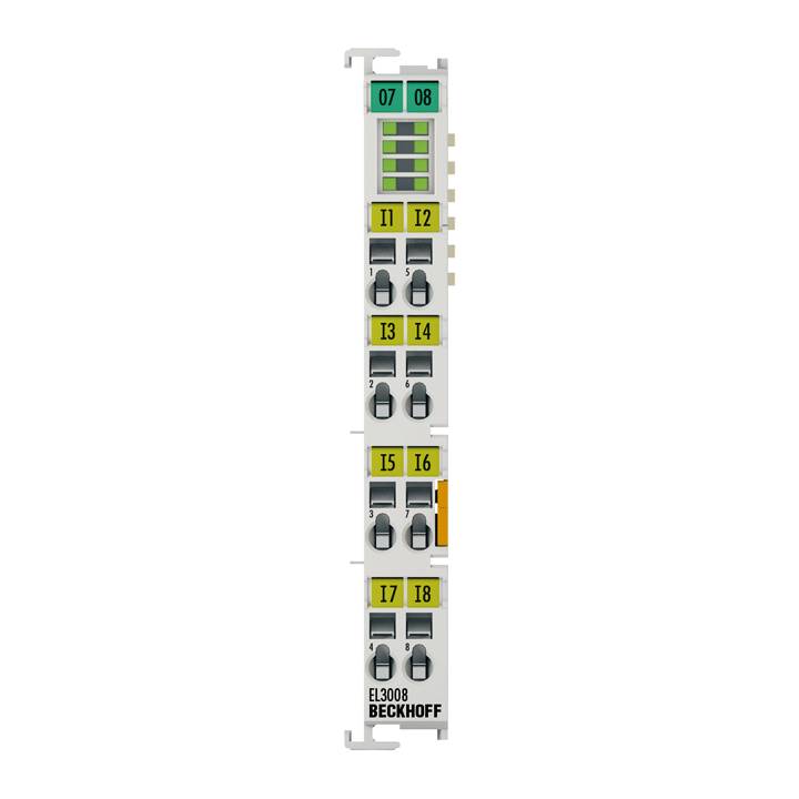 Beckhoff EL3008, EtherCAT-Klemme, 8-Kanal-Analog-Eingang, Spannung, ±10 V, 12 Bit, single-ended