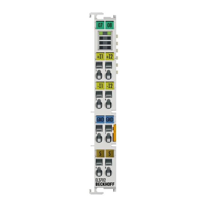 Beckhoff EL3702, EtherCAT-Klemme, 2-Kanal-Analog-Eingang, Spannung, ±10 V, 16 Bit, Oversampling-0